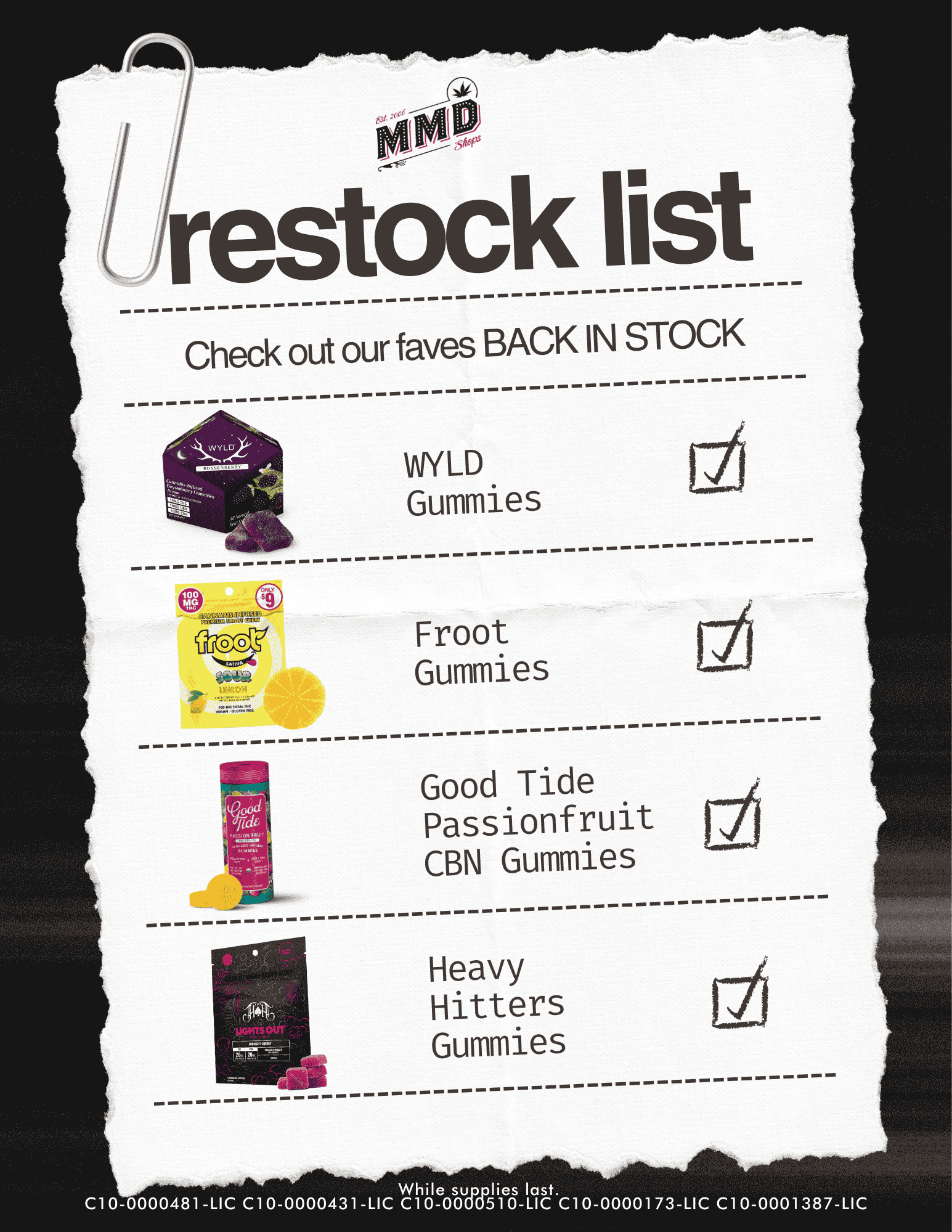 Restock List Mdr 2.28
