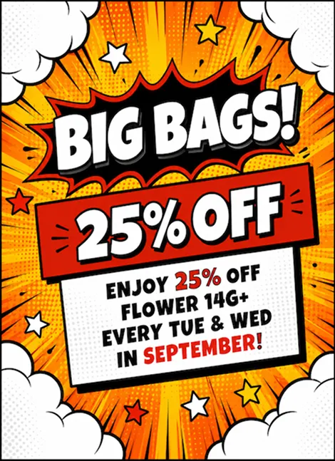 25 OFF 14G Every Tues Wed
