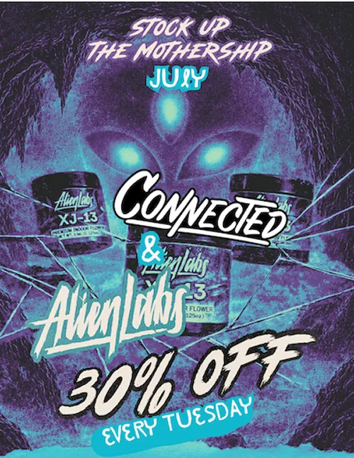 Connected and Alien Labs 30% off promotion every Tuesday in July